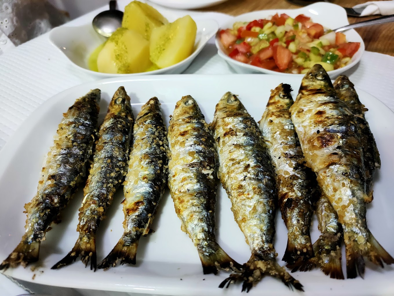 Traditional Portuguese dishes at Tasquinha da Horta restaurant